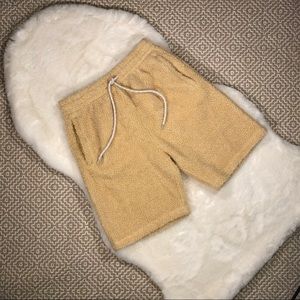 Off white chunky fleece shorts